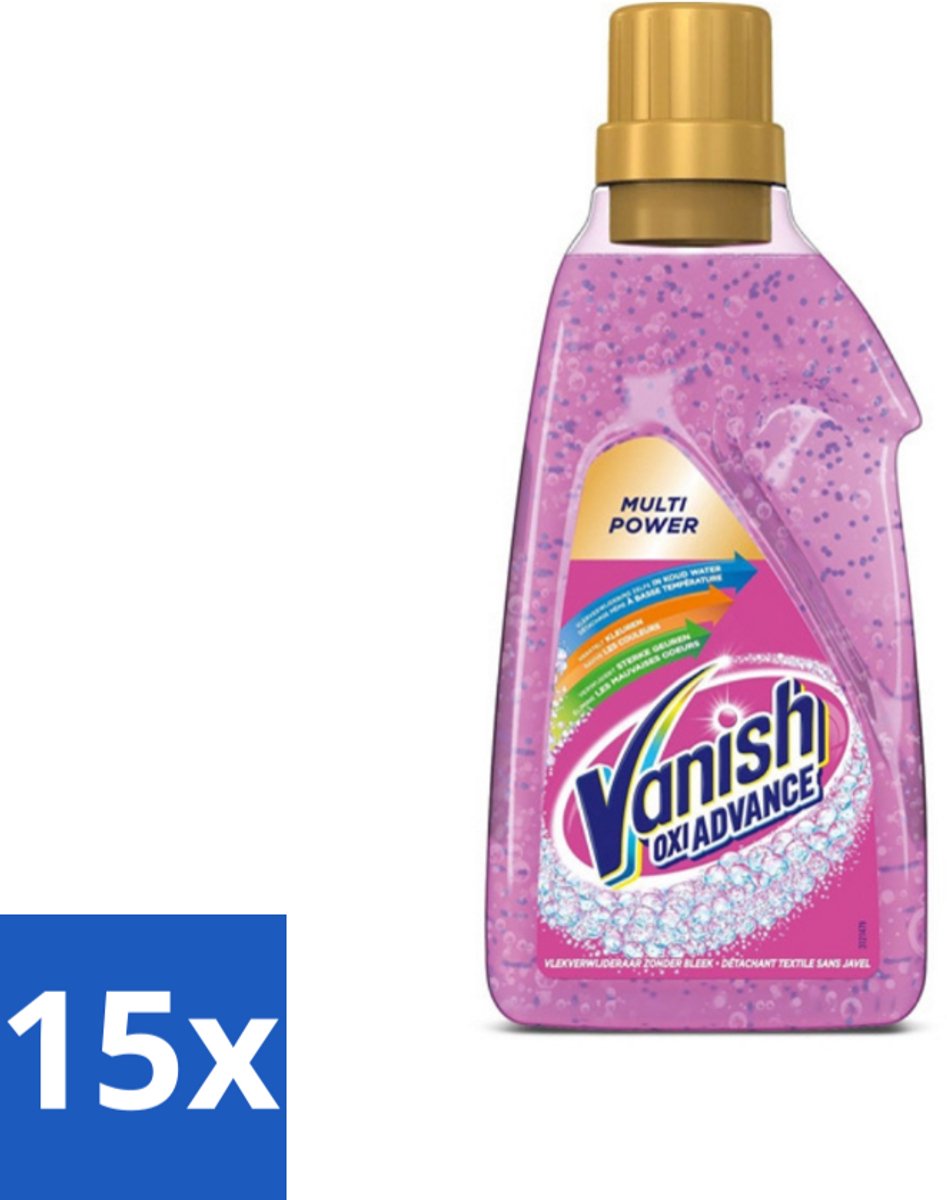 Vanish Oxi Advance - Vlekkenverwijderaar Gel - Zonder Bleek - Gekleurde Was - 750 ml - Bulkverpakking - 15 stuks