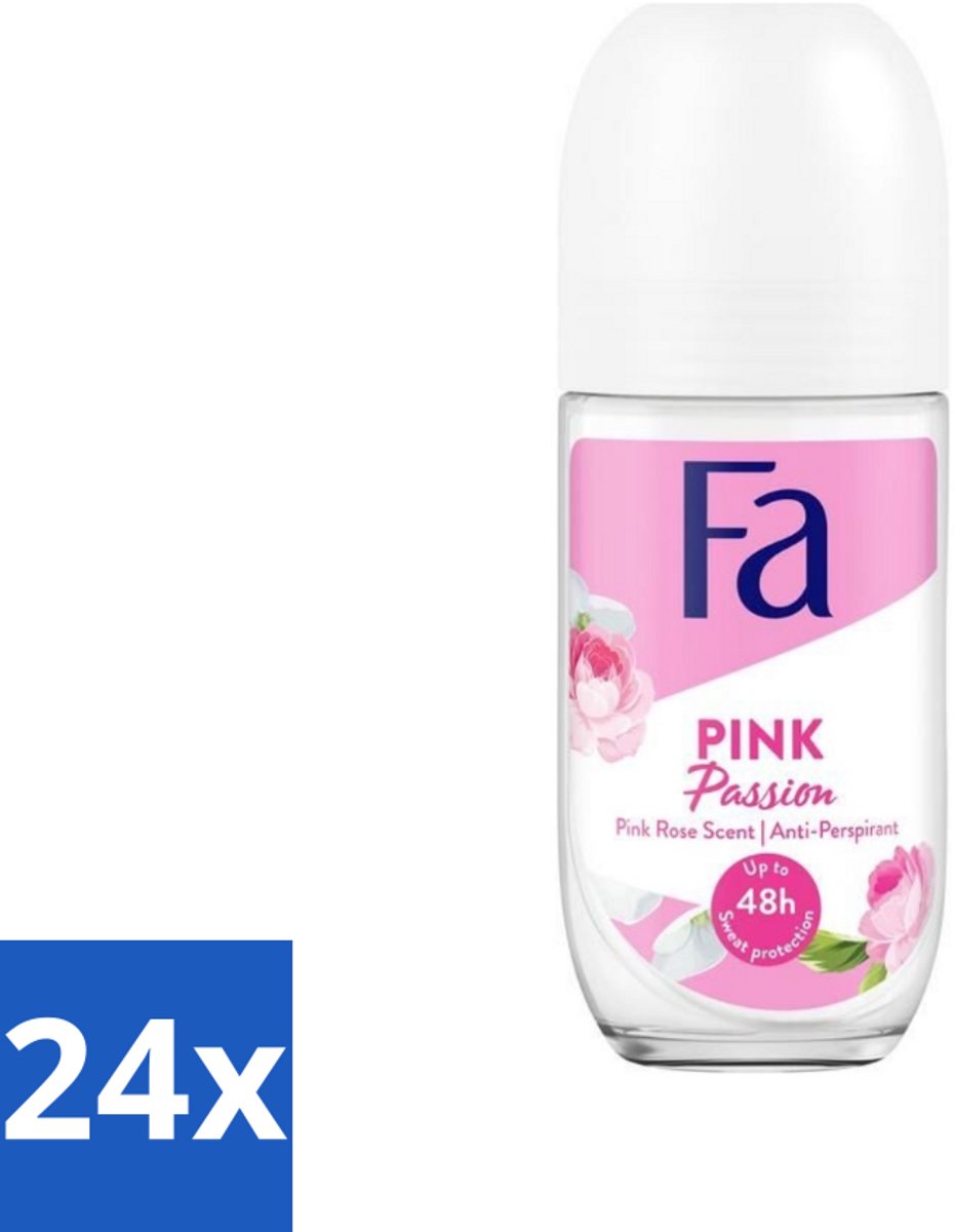 Fa Deodorant Roller Pink Passion 50 ml - Voordeelverpakking - 24 stuks