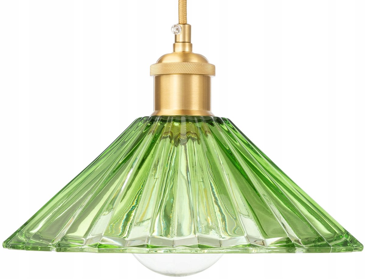 Plissé Glazen Hanglamp Japandi Stijl Groen