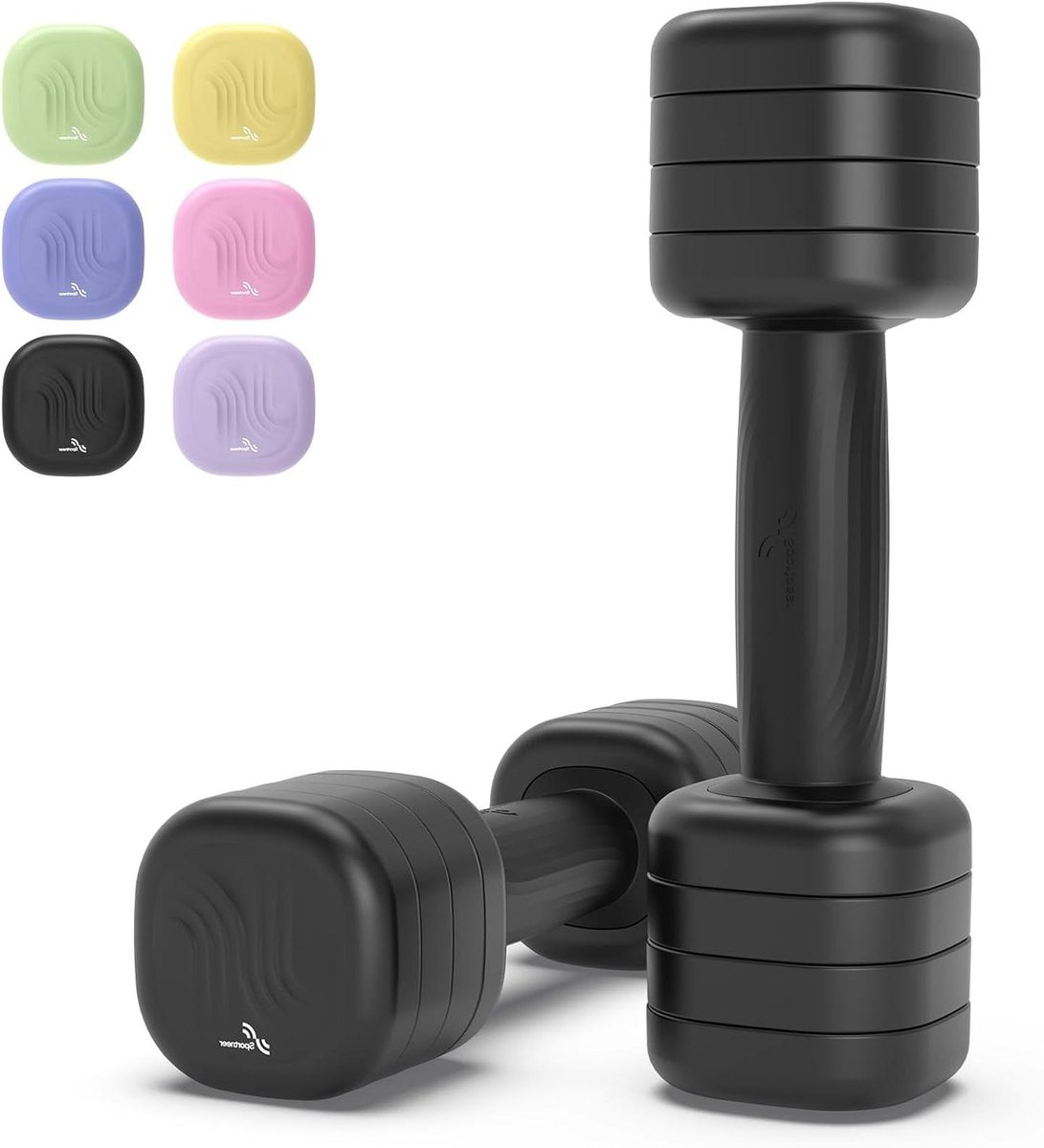 Verstelbare Dumbbells - Gewichten Set - Kracht Training - Snelle Gewichtswissel - 2 stuks - Zwart