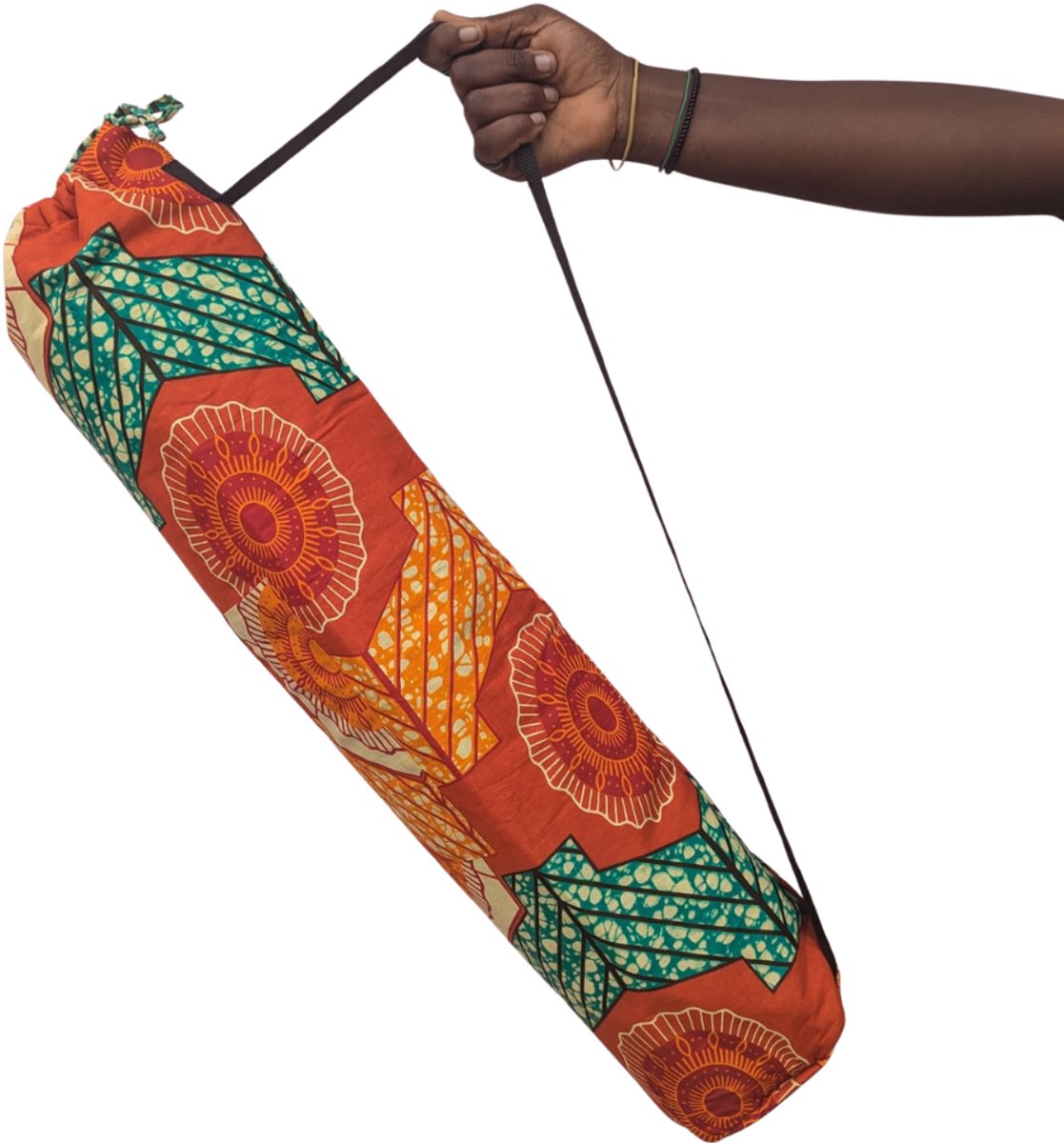 Yogamat-tas | Handgemaakt in Ghana | Sportief cadeau | Tas voor yogamat | Tas met sleutelvakje | Fairtrade draagtas voor yogamat | Yogabag | Goed doel