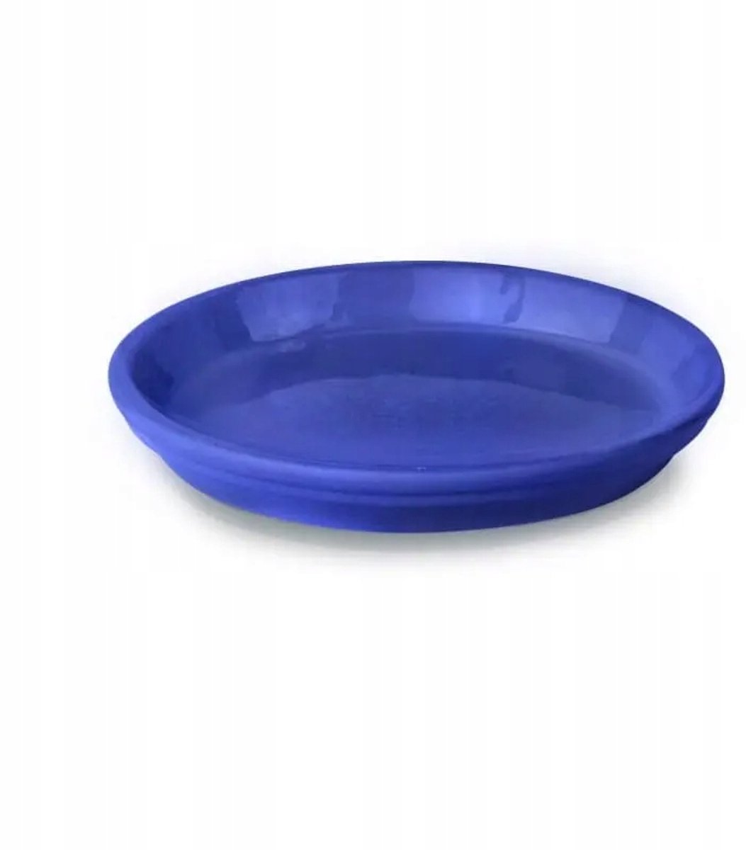 Merloos Keramieken Bloempot Schotel Blauw 38 cm