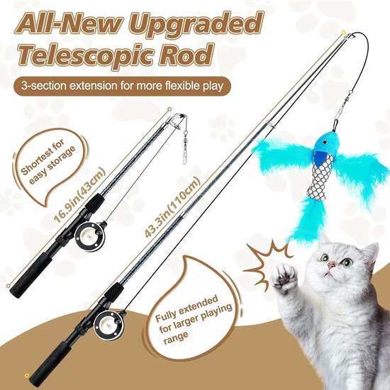 Kattenhengel - Bruin - 3 Stuks - Interactief Speelgoed - Voor Kittens en Katten — afbeelding 2