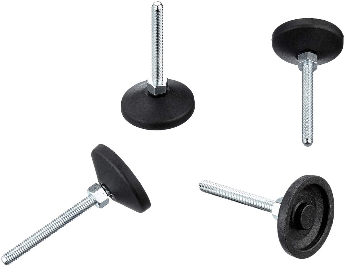stelvoet, gelegeerd staal, AEP38 schroefdraad M6 x 50, belastbaar tot 100 kg (4 stuks) - ShopVlot