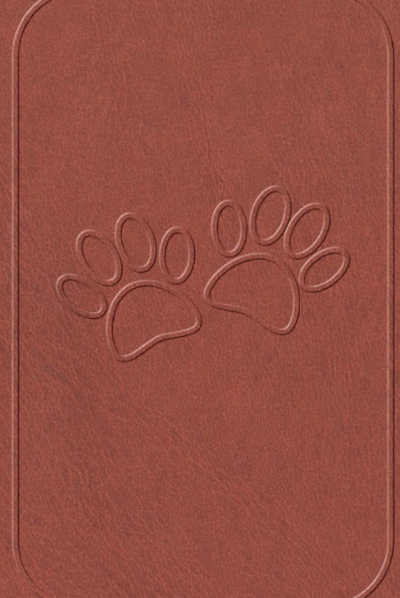 Print of Embossed Dog Paws On Brown Leather: 110 Page Blank Notebook - Ruled Paper Journal - 6" x 9" (15.24 x 22.86 cm) - ShopVlot