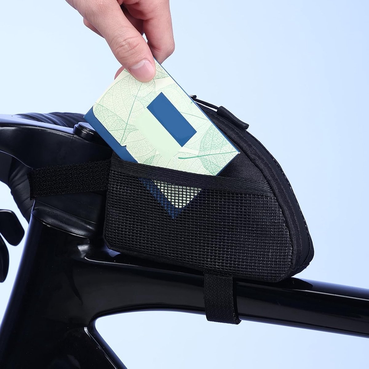 Driehoekige Fietstas van Stof, Reflecterende Opbergtas van 0.3 Liter voor Race- en Mountainbikers, Ideaal voor Fietstochten en Avonturen