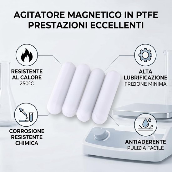 Magnetische Mengstaaf voor PTFE Mixers - Roestvrijstalen Mengstaaf voor Efficiënt Roeren en Mixen (7 * 30mm) — afbeelding 3