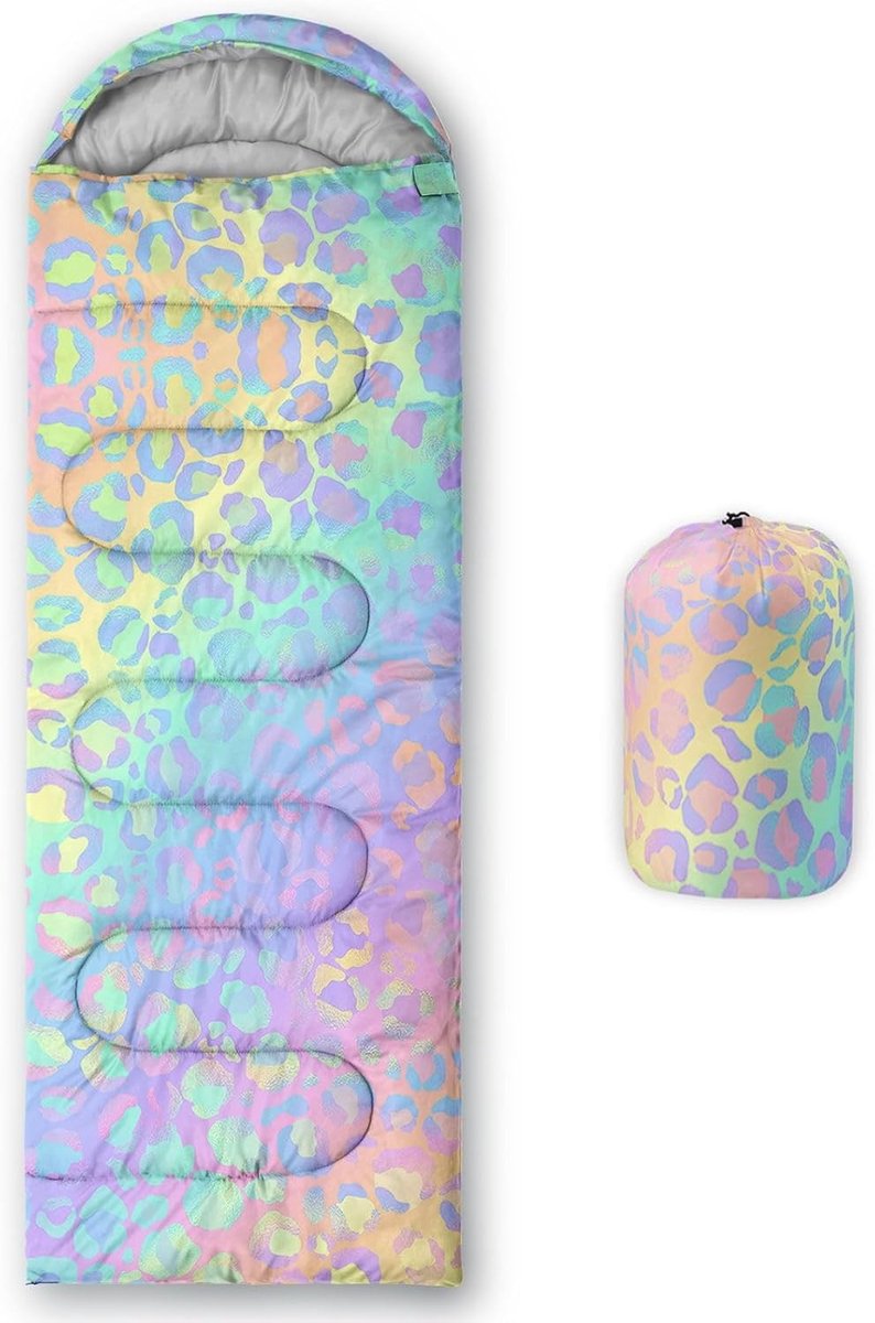 Kleurige Dots Slaapzak voor Volwassenen en Kinderen, Waterdicht, Warm en Ideaal voor Kamperen, Wandelen en Buitenactiviteiten