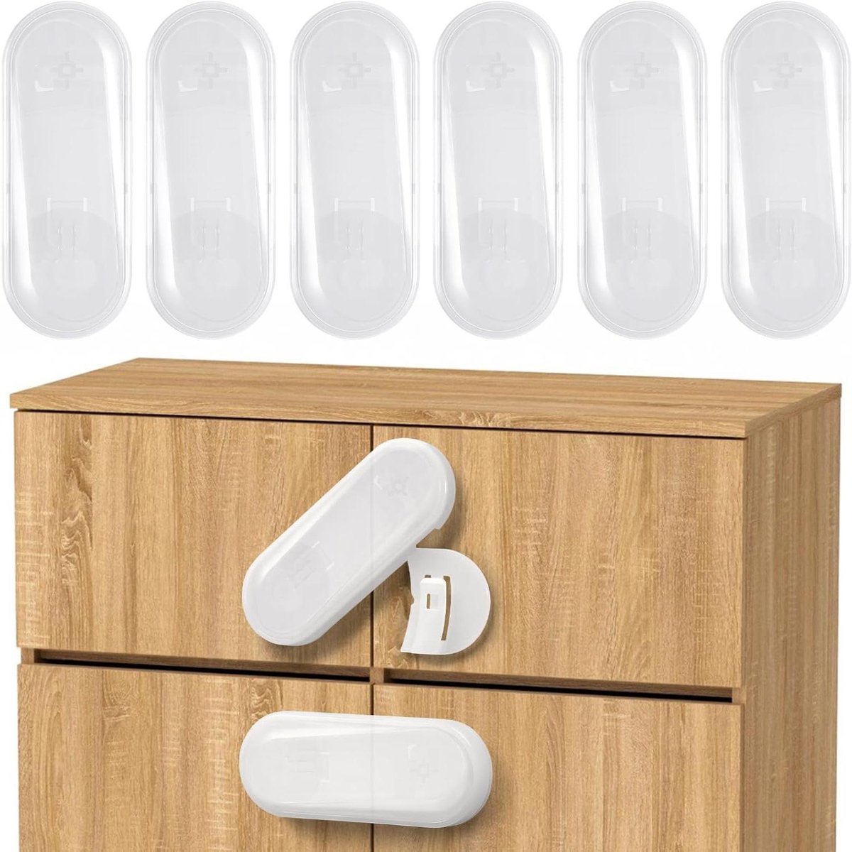 Kastsloten - Baby sloten - Kinderveiligheid thuis - Verstelbaar ontwerp - 6 paar - Wit
