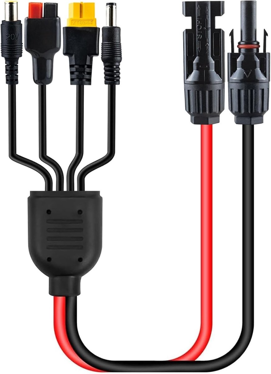 1 Meter Adapterkabel voor Zonne-energie, MC4 naar Anderson/Xt60/7909, Verbinding voor Motorhomes, Camping en Zonnepanelen