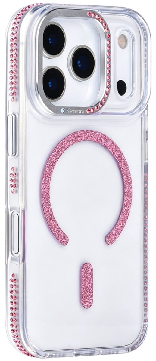 TUNIQ telefoonhoesje voor Apple iPhone 17 Pro - Diamond MagSafe TPU+PC - Roze
