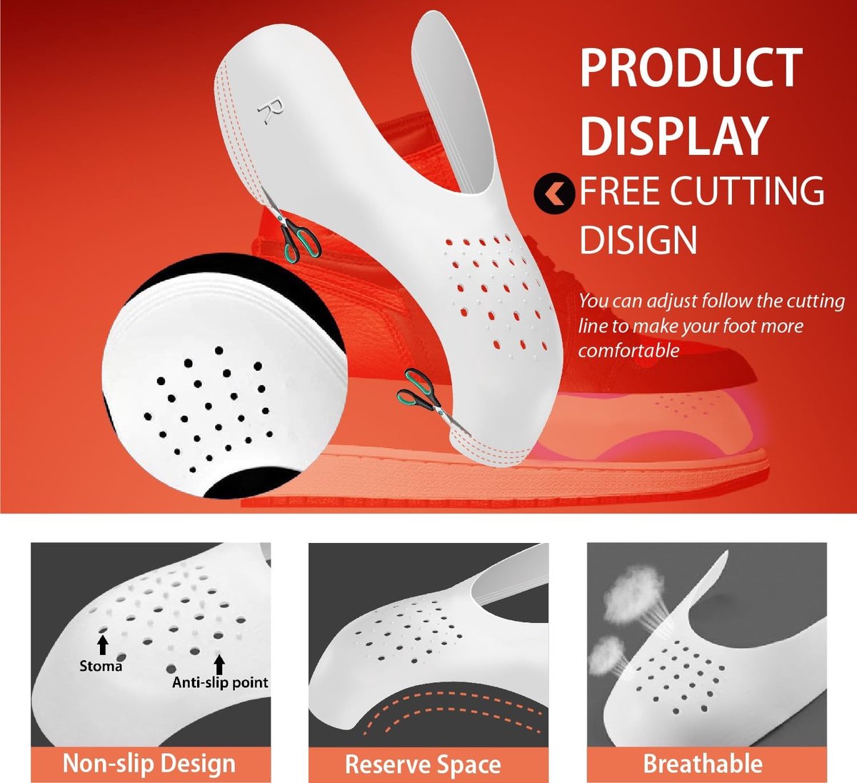 Elzusha - 3 Paar Sneaker Anti-Crease Protectors voor Dames