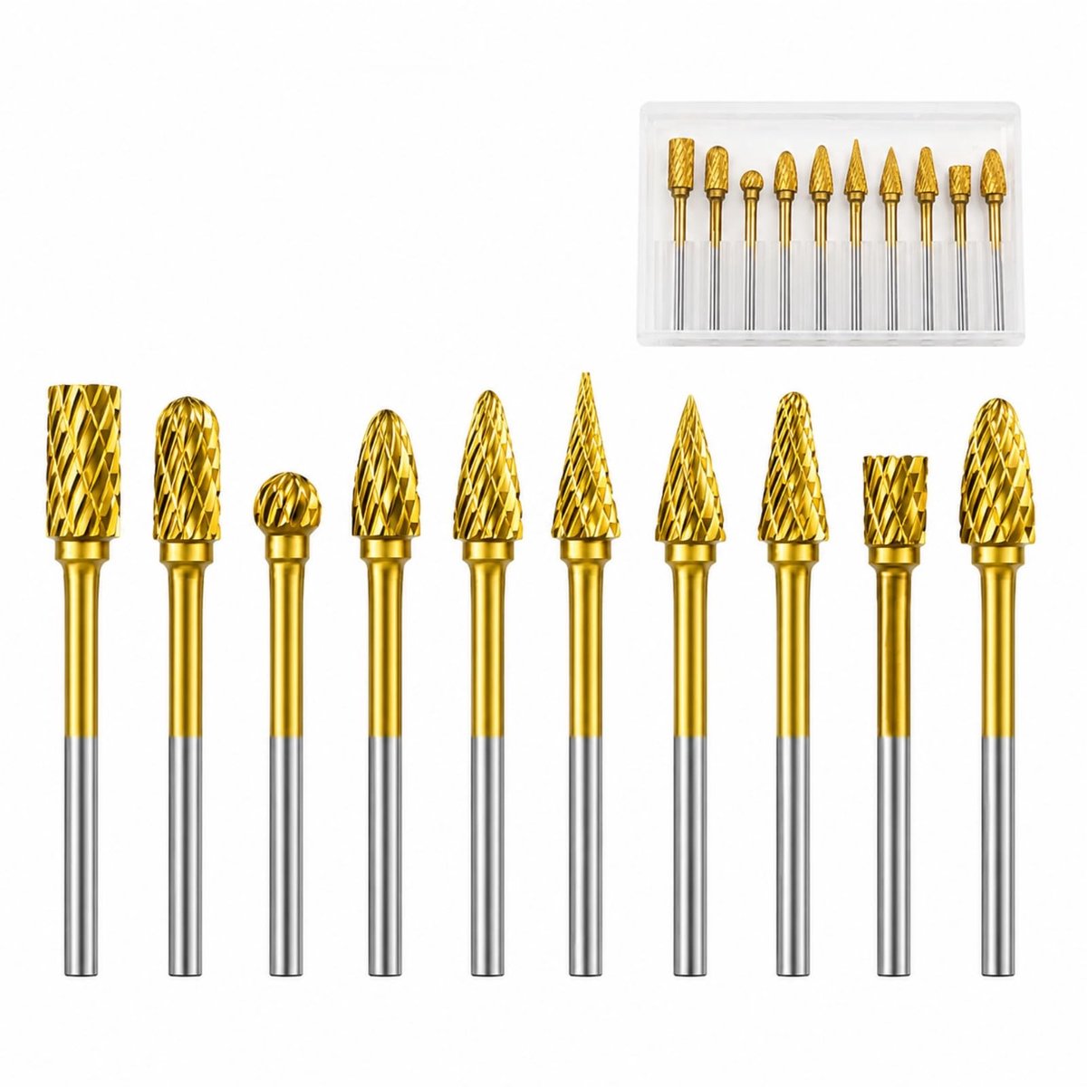 Elzusha - Set van 10 Tungsten Carbide Frezen voor Rotatietools
