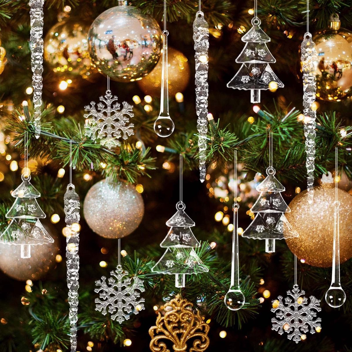 Elzusha - Set van 40 Plastic Kerstversieringen voor de Boom