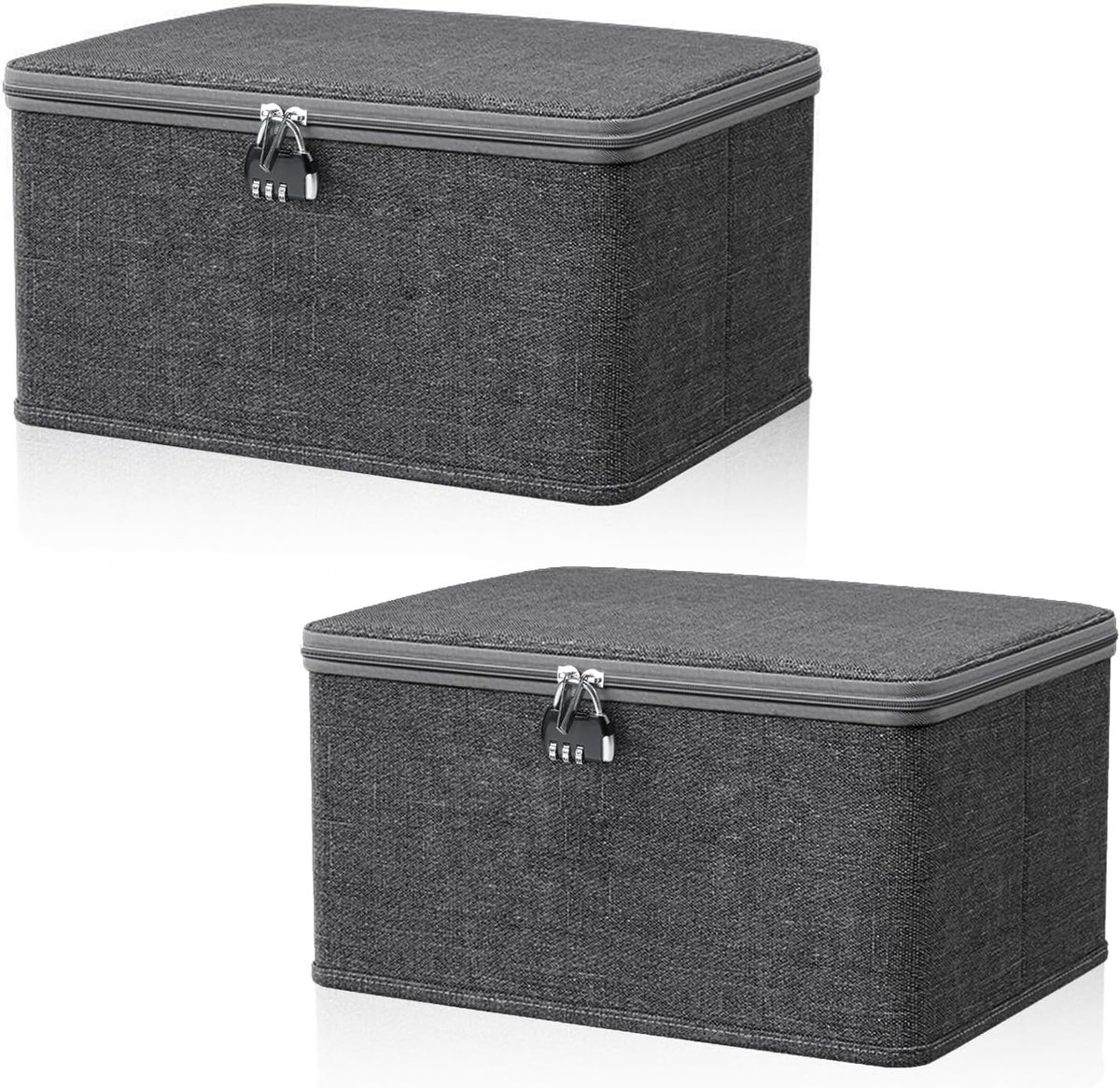 Vouwbare Opbergdoos met Slot, Lockable Box voor Beddengoed, Kleding en Snoep - 30 x 20 x 14 cm, Ideaal voor Organisatie en Opslag