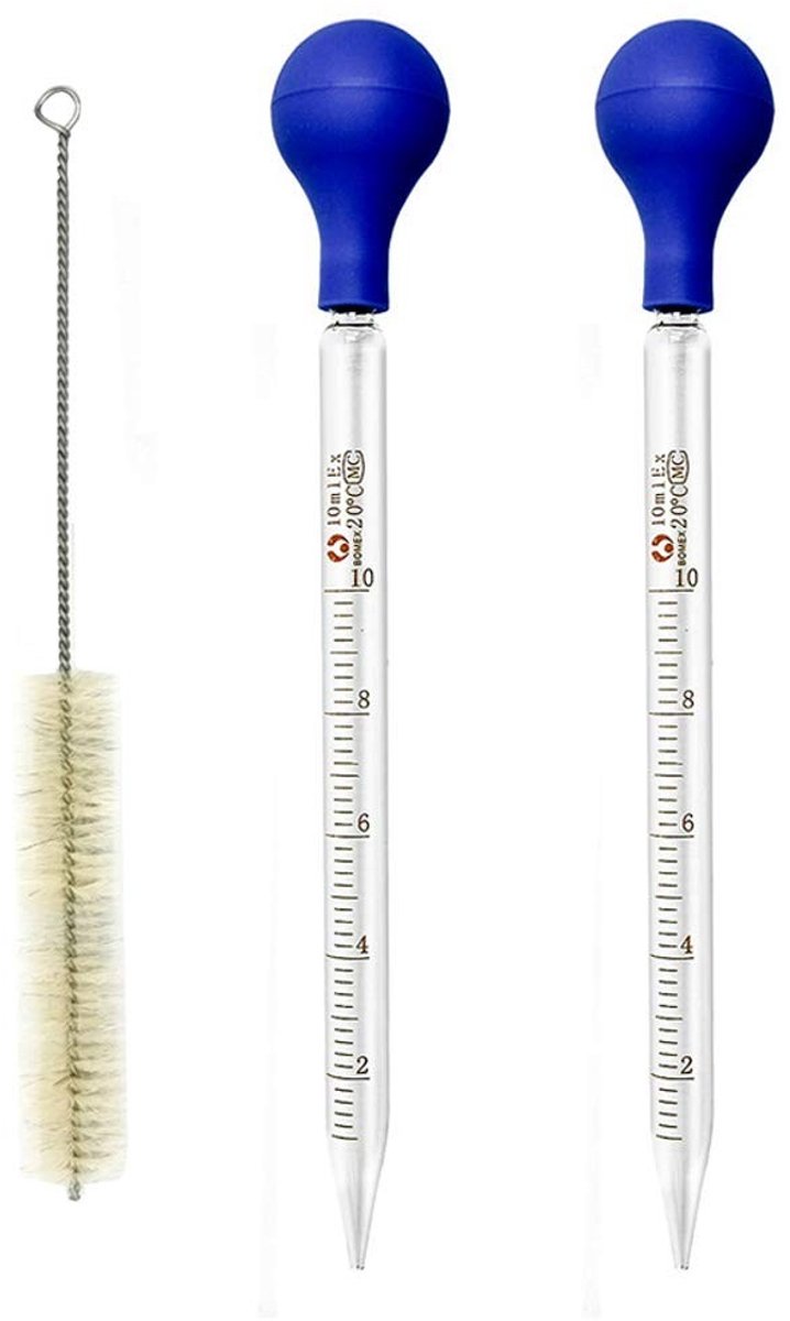 Elzusha - Set van 2 Glas Pipetten van 10ml voor Laboratorium en Keuken