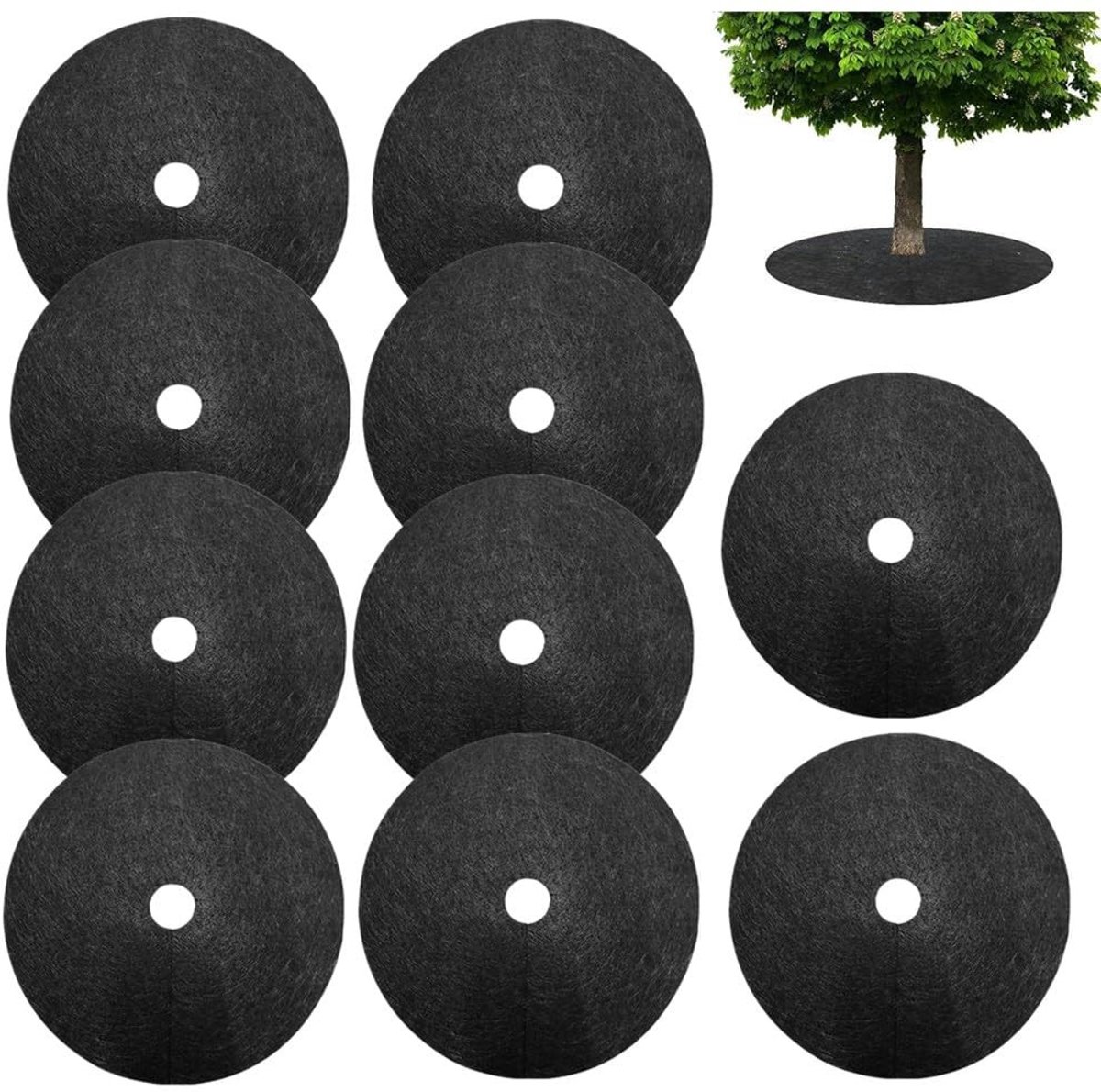 Elzusha - Set van 10 Mulchringen van Vlies voor Planten en Bomen