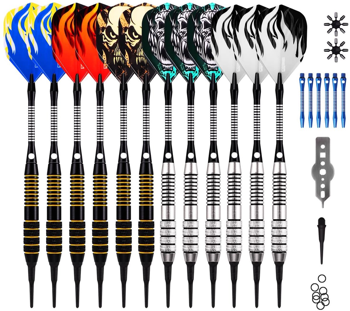 Elzusha - Professionele Soft Darts Set met Plastic Punt