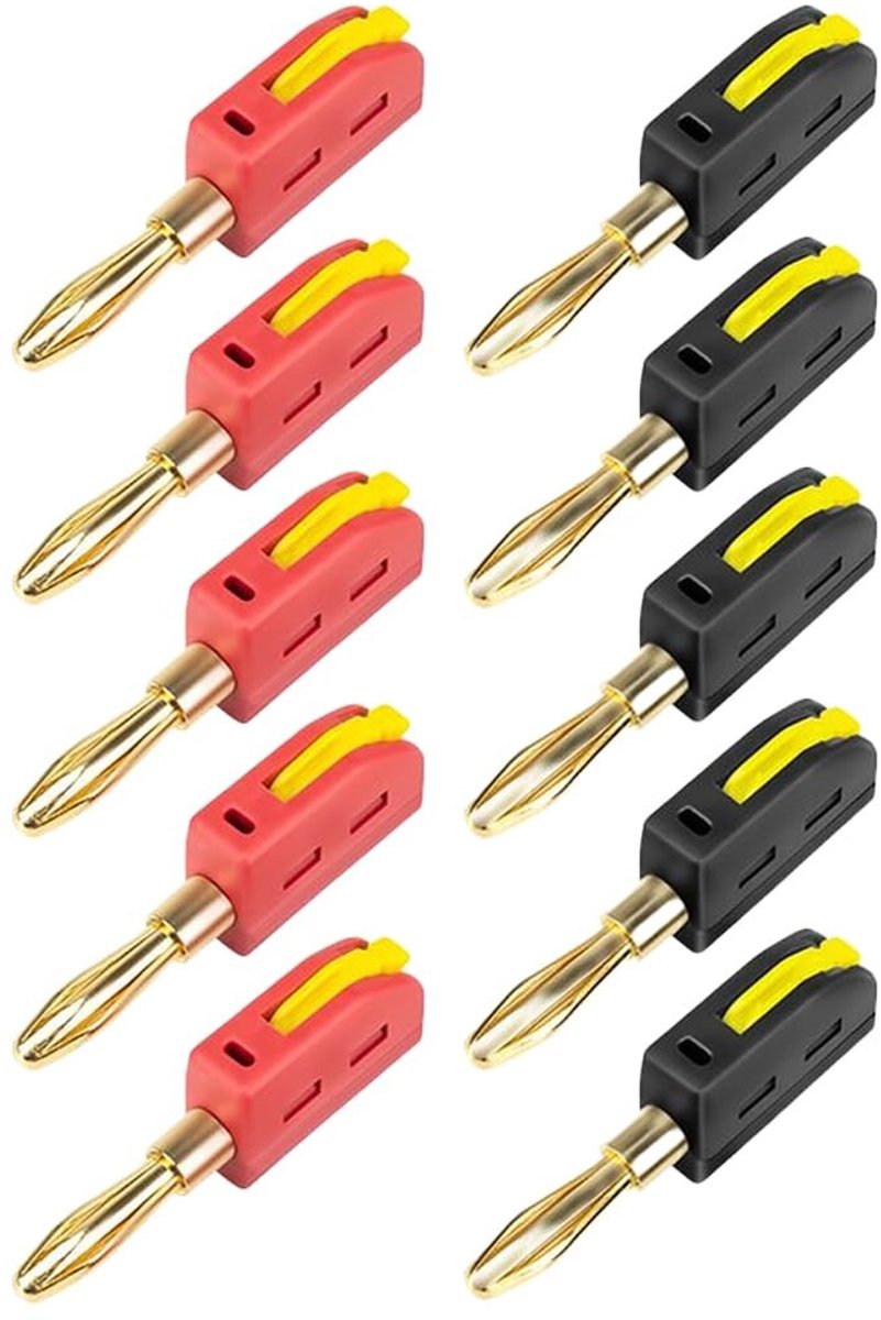 Elzusha - Set van 10 4mm Banana Plug Connector voor Hifi Audio