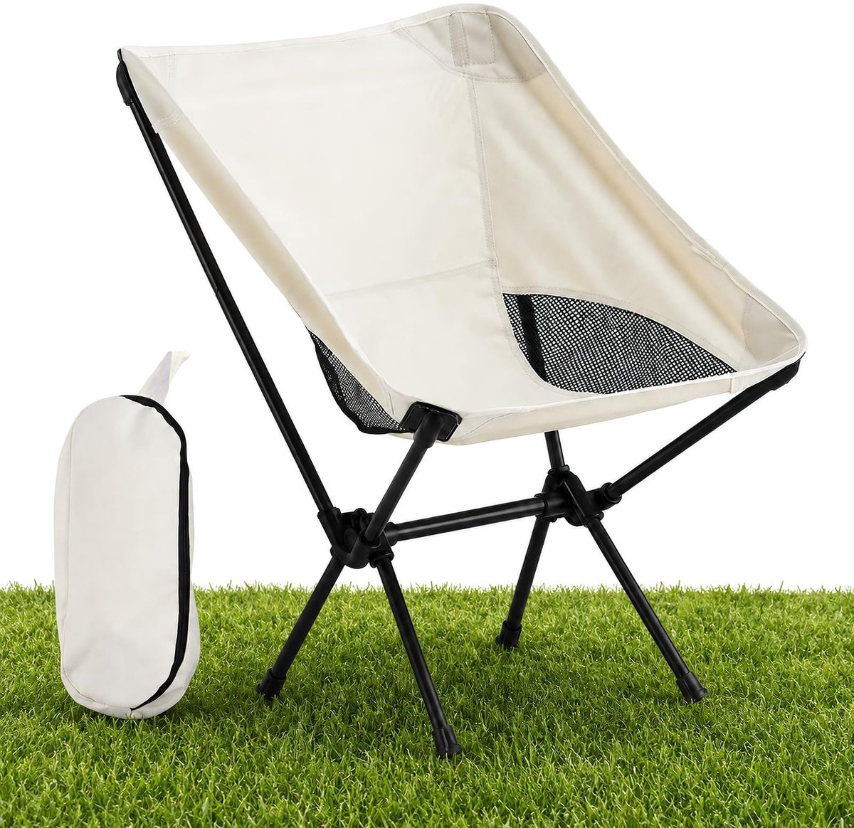 Elzusha - Opvouwbare Outdoor Maanstoel - Ergonomische Campingstoel met Rugleuning