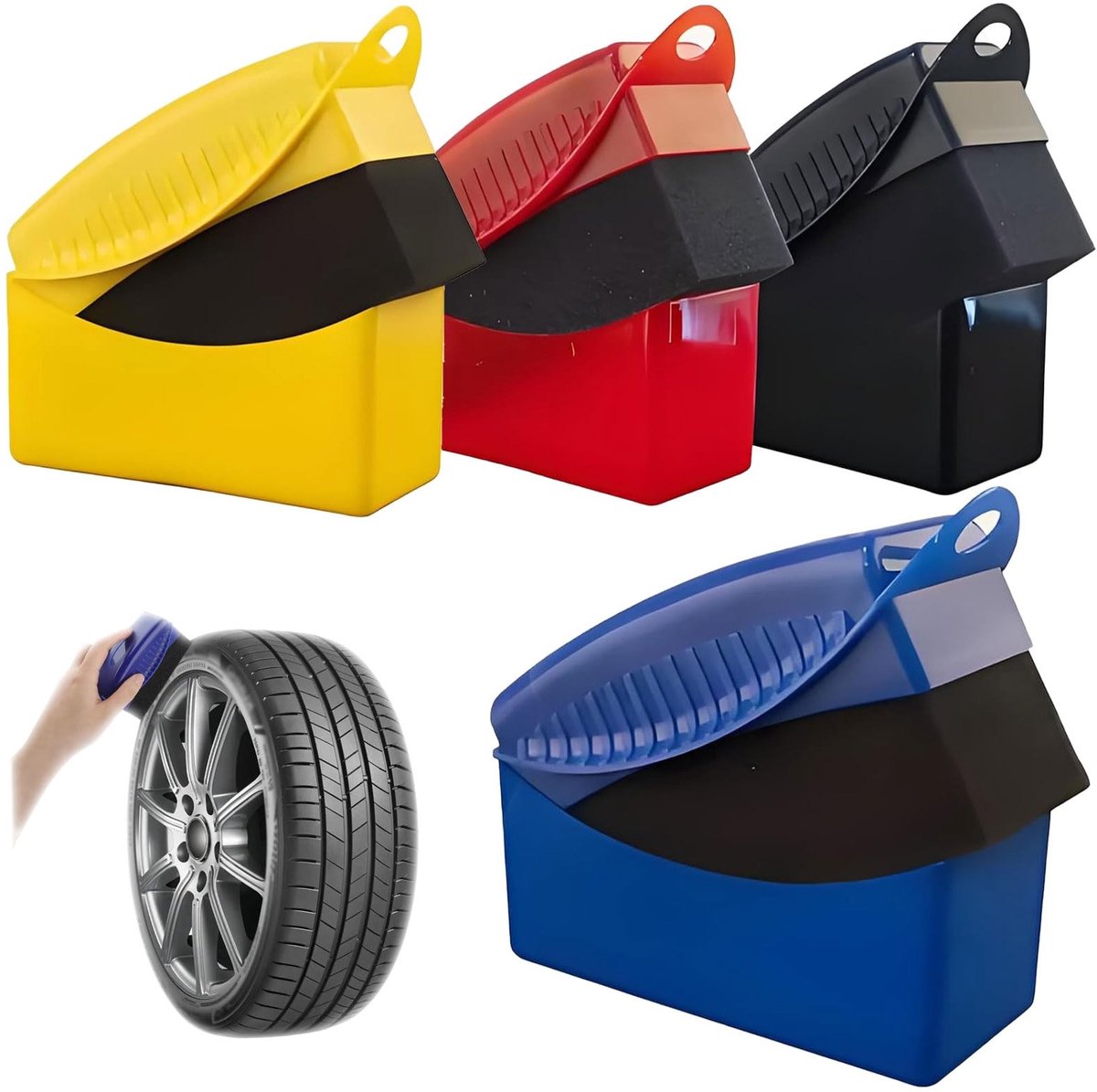 Elzusha - Tyre Cleaning Sponge Set met 4 Applicators