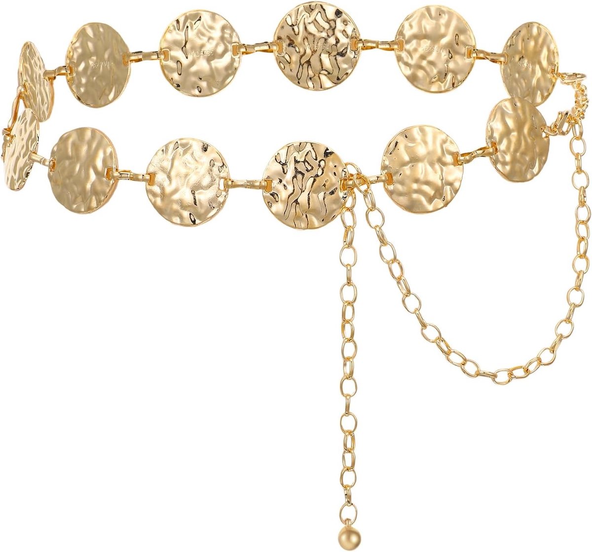 Elegante Gouden Kettingriem met Westerse Stijl en Gegraveerde Decoraties voor Dames - Ideaal voor Slanke Taille, Boho Mode en Country Concert Outfits