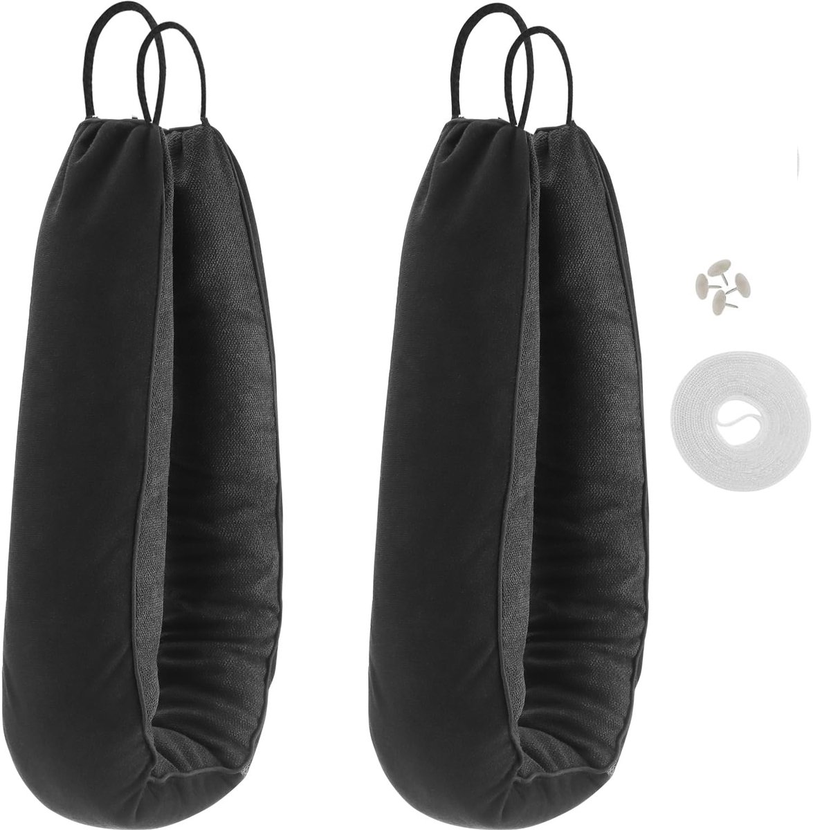 UNGFEI 2 STKS Zwarte Deur Draft Excluder, 93x11cm Wind Stopper Deur voor Geluiddicht en Seal - ShopVlot