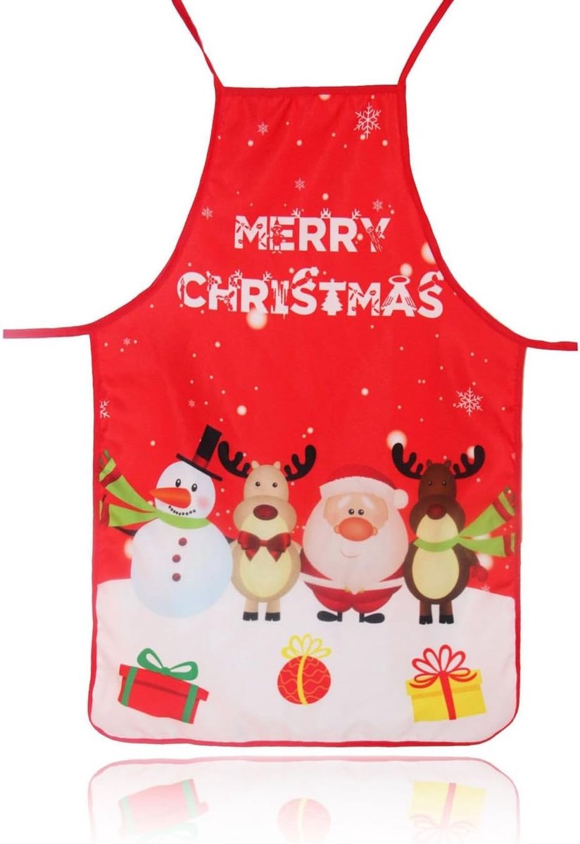 Kerstschort voor Koks, Unisex Keuken Schort voor Koken en Bakken, Perfect voor Feestjes en Tuinactiviteiten, Rood, M
