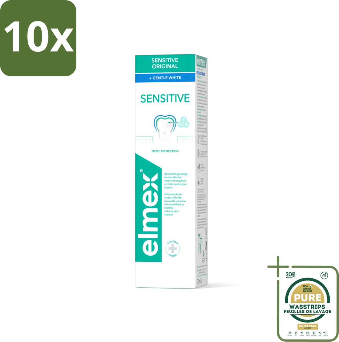 10 x Elmex Tandpasta Sensitive Gentle White 75 ml - Grootverpakking - Tandpasta - Mondhygiëne - Tanden - Tandvlees - Glimlach