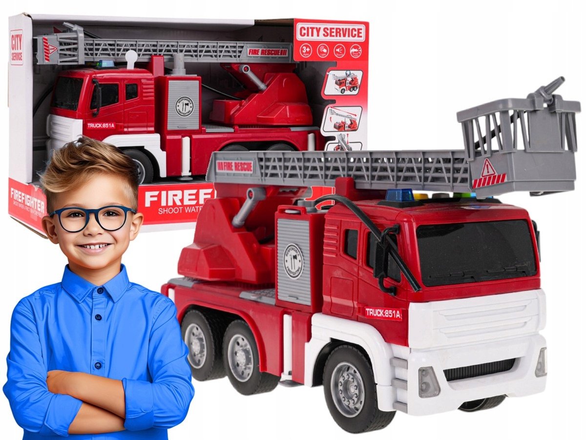 Interactieve Brandweerwagen met Licht & Geluid - Waterstraal!