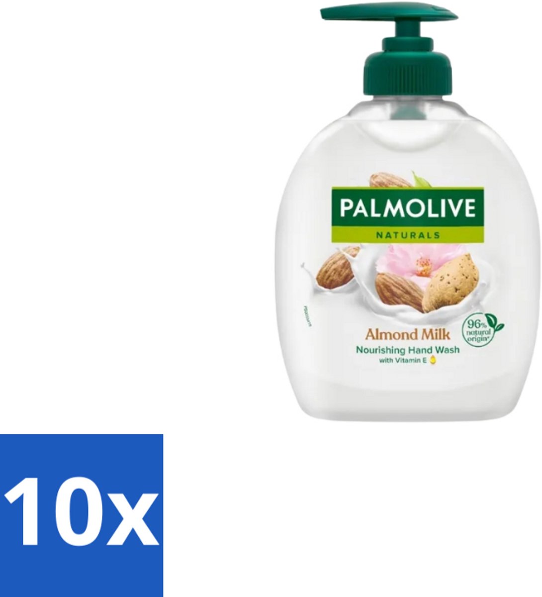 Palmolive Handzeep Naturals Amandel Melk 300 ml - Bulkverpakking - 10 stuks