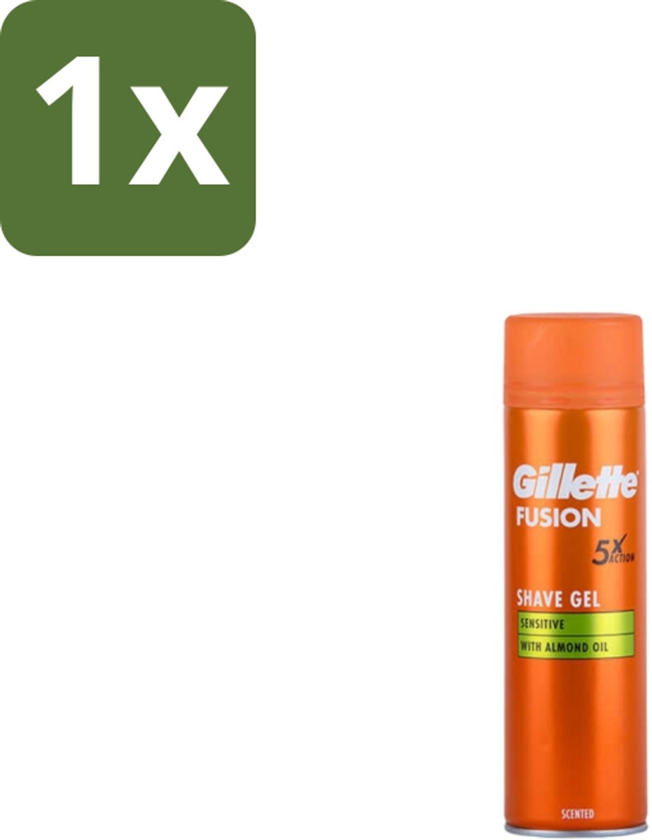1 x Gillette Fusion 5 Scheergel - Ultra Sensitive - 200 ml - Scheergel - Gevoelige Huid - Scheercomfort - Scheerirritatie - Hydraterende Scheergel