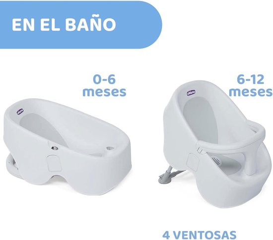Babybadje Douche Stoeltje - Badzitje Baby - Veilig Baden - Verstelbaar Zitje - Vanaf Geboorte - Grijs — afbeelding 4