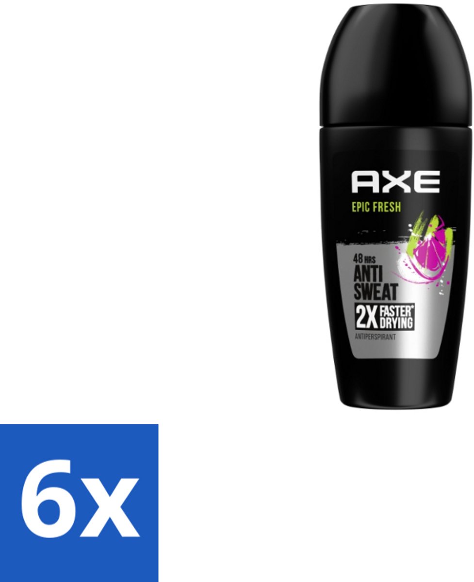 6 x Axe – Deodorant Roller – Epic Fresh – 50 ml - Anti-transpirant - Zweet - Geur - Oksel - Fris