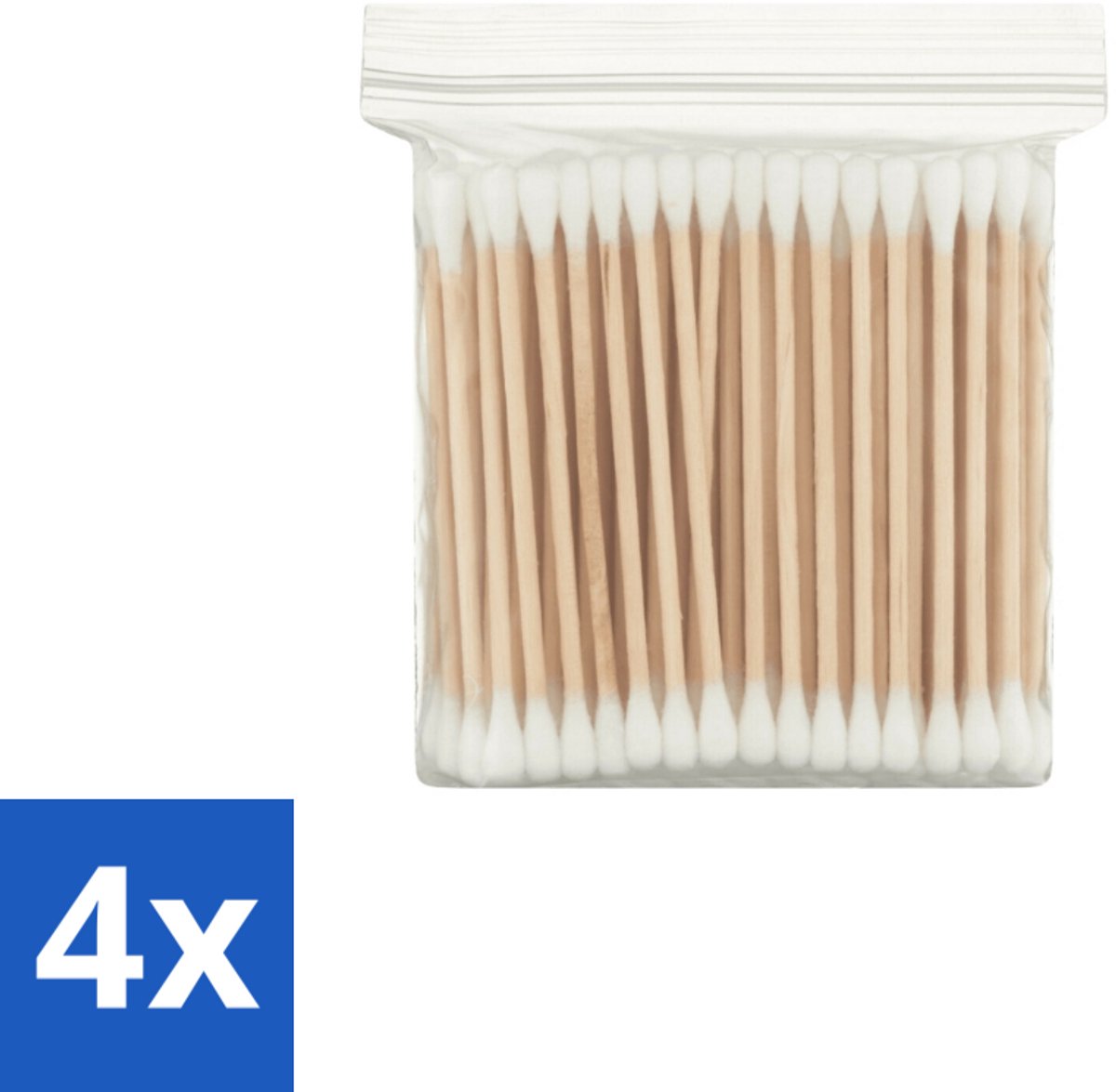 4 x Wattenstaafjes – Hout – Verzorgend – Duurzaam - Wattenstaafjes Hout - Oorverzorging - Hygiëne - Houten Wattenstaafjes - Wattenstaafje Oor