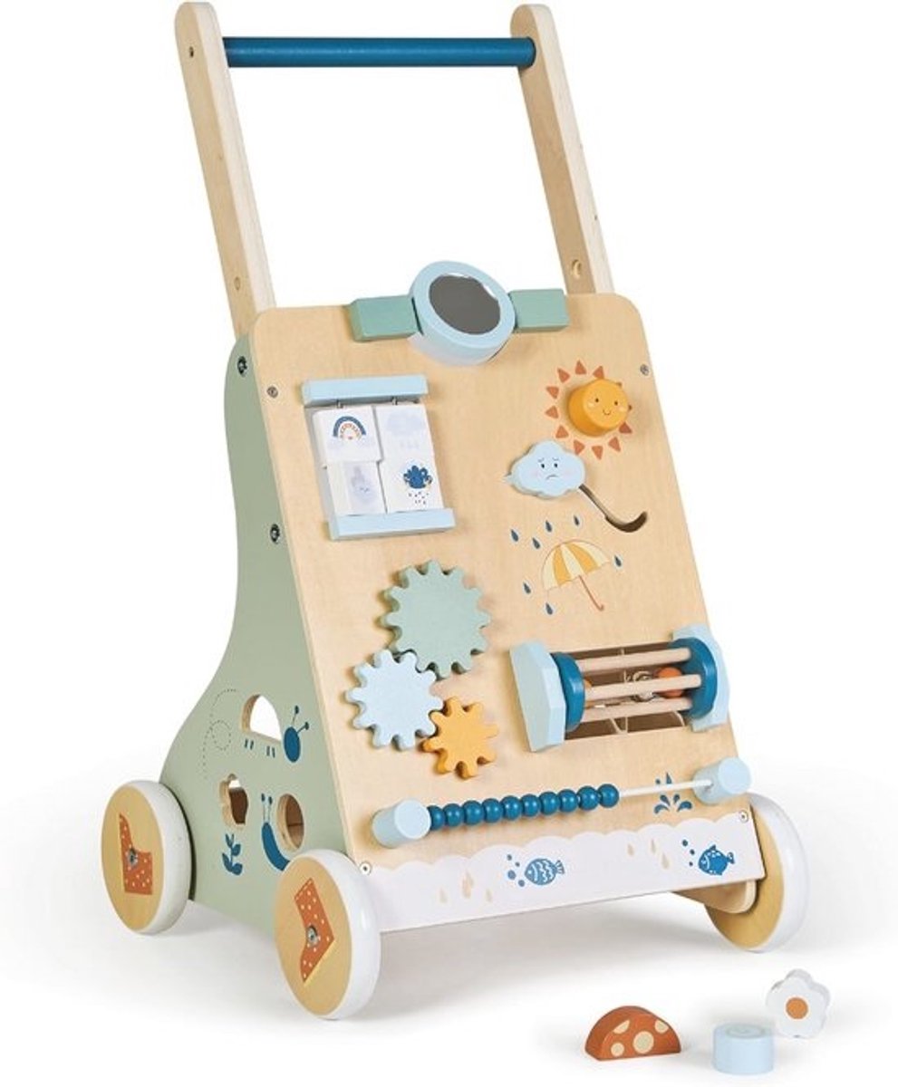 Montessori Houten Rollator voor Baby's - Interactief Speelgoed met Vloervriendelijke Wielen