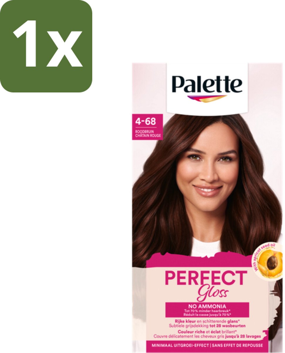 Palette - Haarverf - Perfect Gloss 4-68 Red Brown - 1 stuk