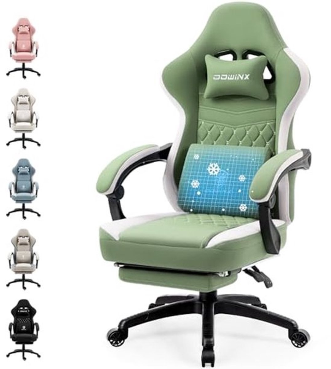 Ergonomische Gamingstoel met Massagesysteem en Voetensteun - Tot 150 kg Belastbaar