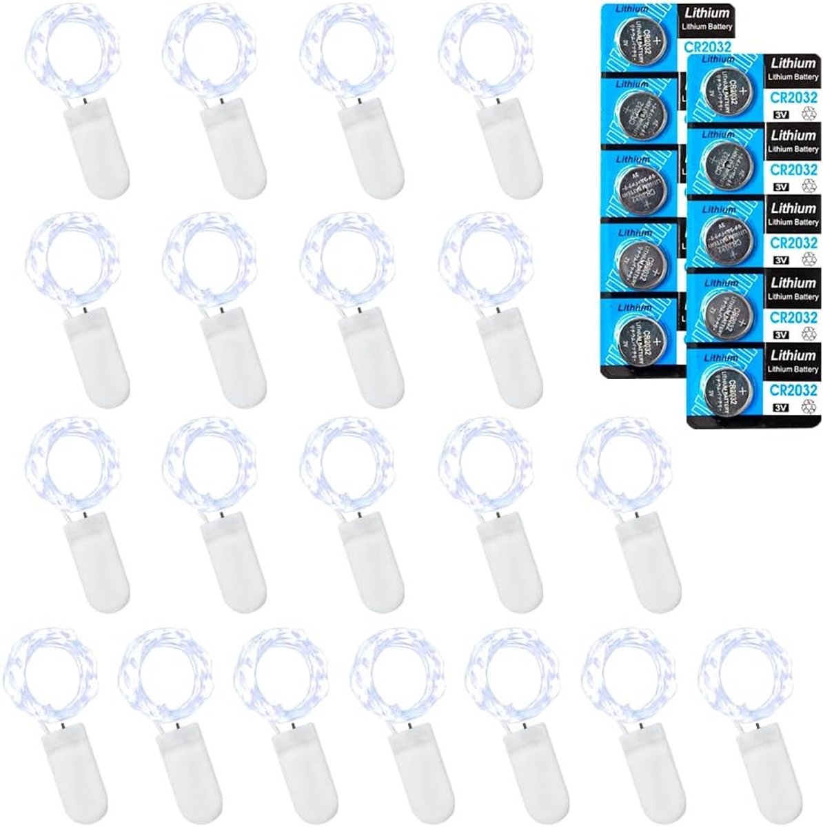 Sfeervolle Fairy Lights op Batterij 1M met Koud Wit Licht voor Kerst, Feest en Bruiloft Decoratie (20 stuks, 10 LEDs)