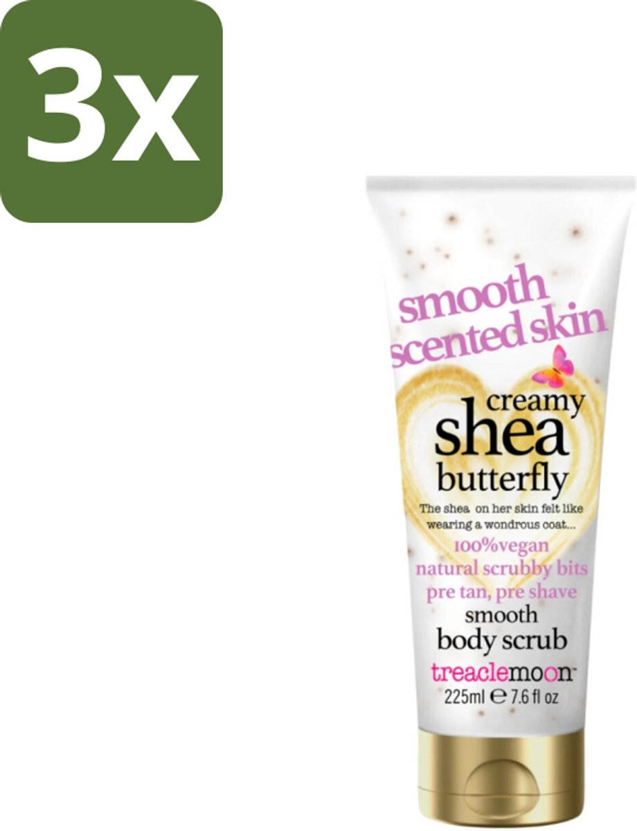 Treaclemoon – Body Scrub – Creamy Shea Butterfly – 225 ml - Bulkverpakking - 3 stuks