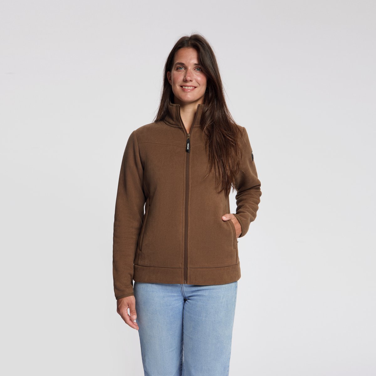 Travelin' Rut Dames - Outdoorvest - Fleece - Donkerbruin