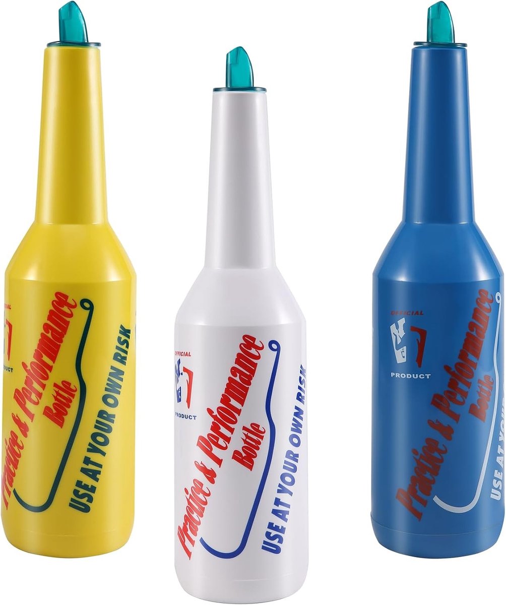 Flair Cocktail Shaker - Wit, Geel, Blauw - 750 ml - Onbreekbare Trainingsfles voor Barmannen