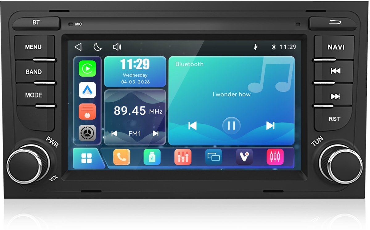 Cestovet Autoradio - Geschikt Voor Audi A4 8E 8H B6 B7 (2000-2009) - LINUX - Draadloze CarPlay & Andriod Auto Bluetooth WiFi - 7-inch Touchscreen