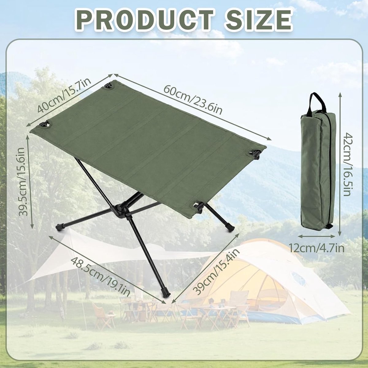 Opvouwbare Campingtafel met Draagtas - Ultralichte Tafel voor Buiten, Vissen en Wandelen, Compact en Handig