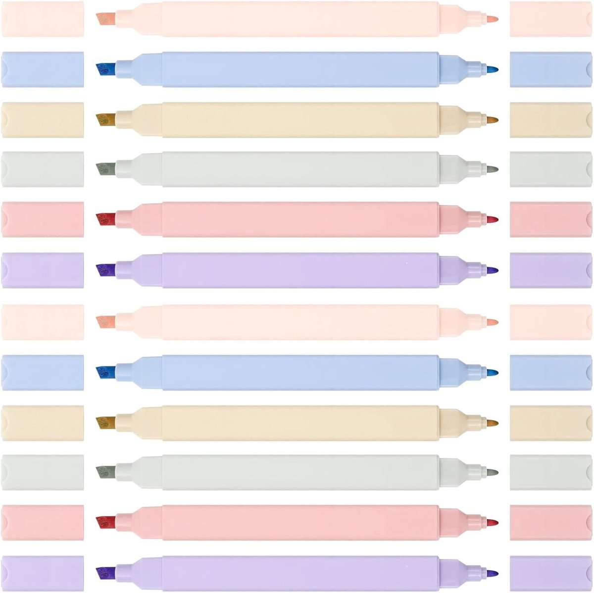 12 Stuks Pastel Markers voor Creatieve Projecten, Bijbel Markeren en Schoolbenodigdheden met Zachte Wedge Tip