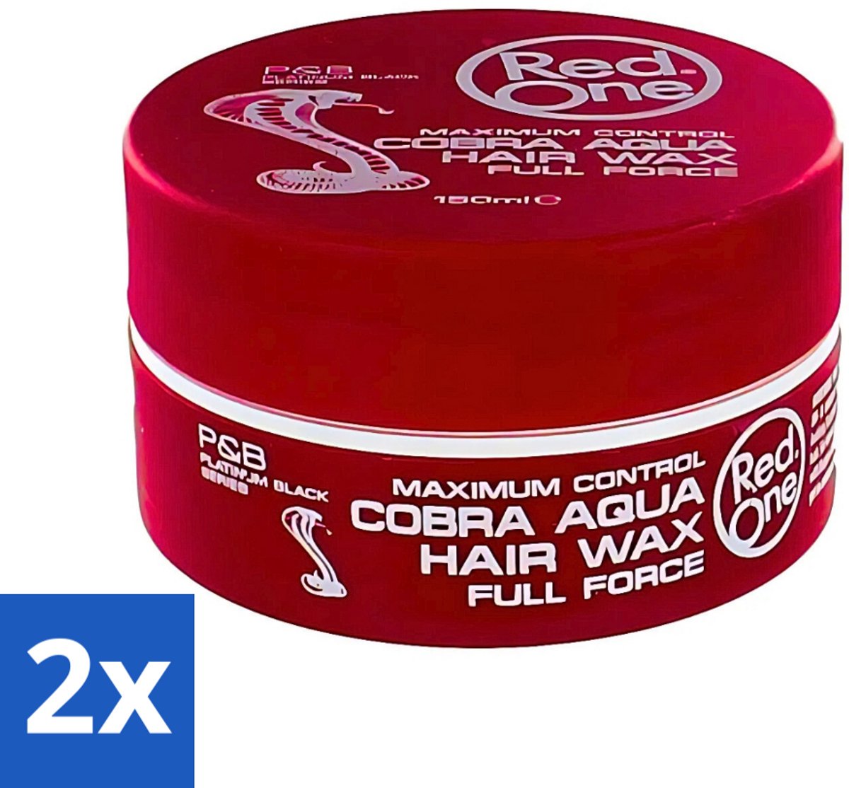 2 x Red One - Haarwax - Cobra Aqua - Maximale Controle - Voor Krachtige Hold & Glans - 150 ml - Haarwax - Styling Wax - Cobra Aqua - Controle Haar - Glans Haar