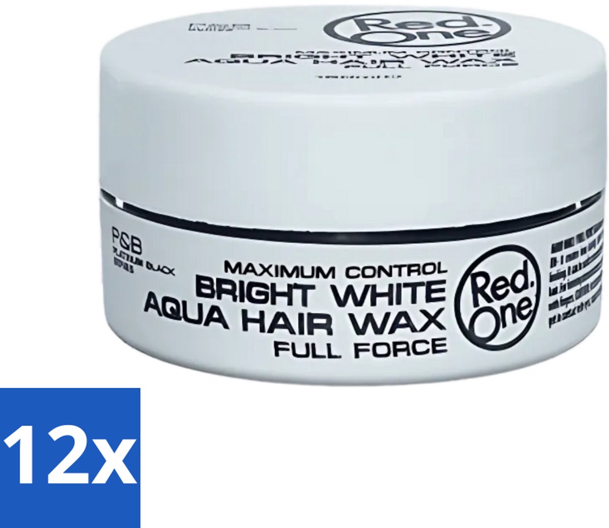Red One - Haarwax - Bright White - Maximum Control - Voor Extra Sterke Fixatie - 150 ml - Voordeelverpakking - 12 stuks