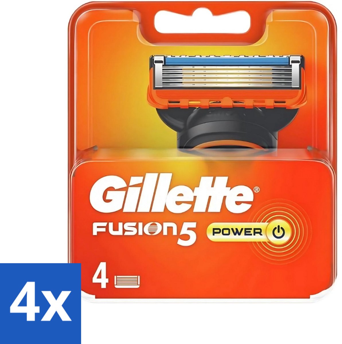 4 x Gillette - Fusion 5 Power - Langdurige scherpte - 4 Navulscheermesjes - Scheermesjes - Navulmesjes - Scherpe Mesjes - Anti-frictie - Precisietrimmer