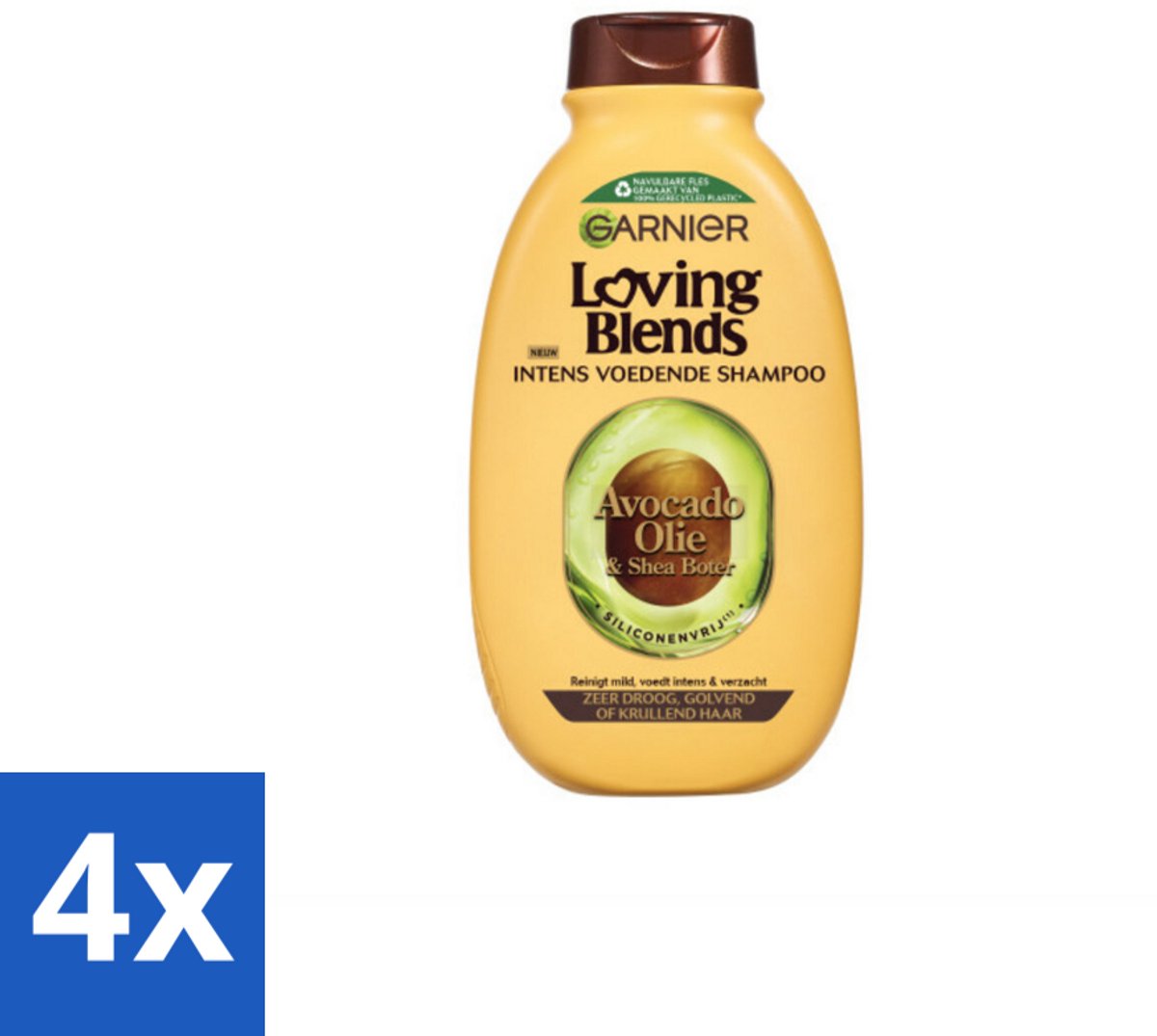 4 x Garnier Loving Blends Avocado Olie en Shea Boter Shampoo 300 ml - Avocado Olie - Shea Boter - Droog Haar - Pluizig Haar - Intensieve Voeding