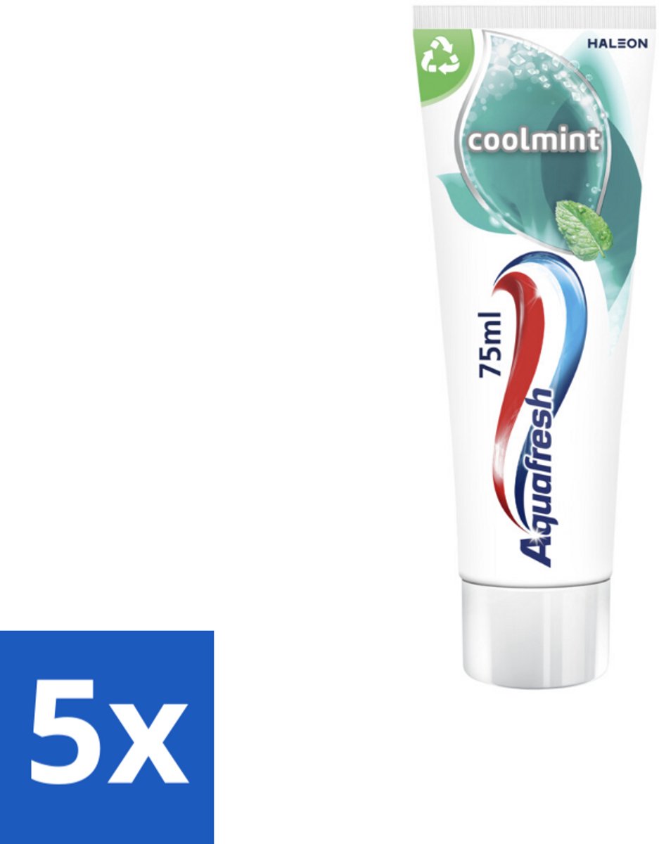 5 x Aquafresh Tandpasta Coolmint 75 ml - Tandpasta - Frisse Adem - Mondgezondheid - Suikerzuur - Gaatjes